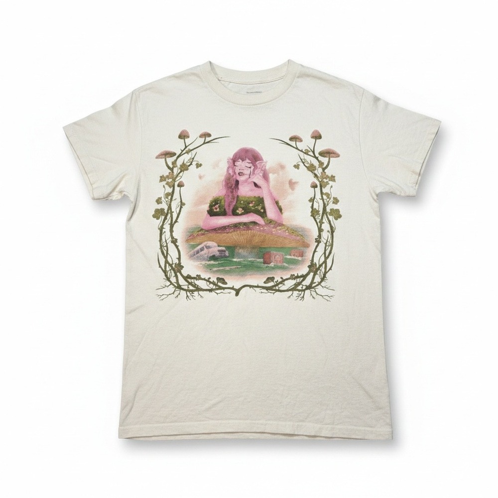 Melanie Martinez The Trilogy Tour T-Shirt Small Cream Portals‎ Mushroom Graphic